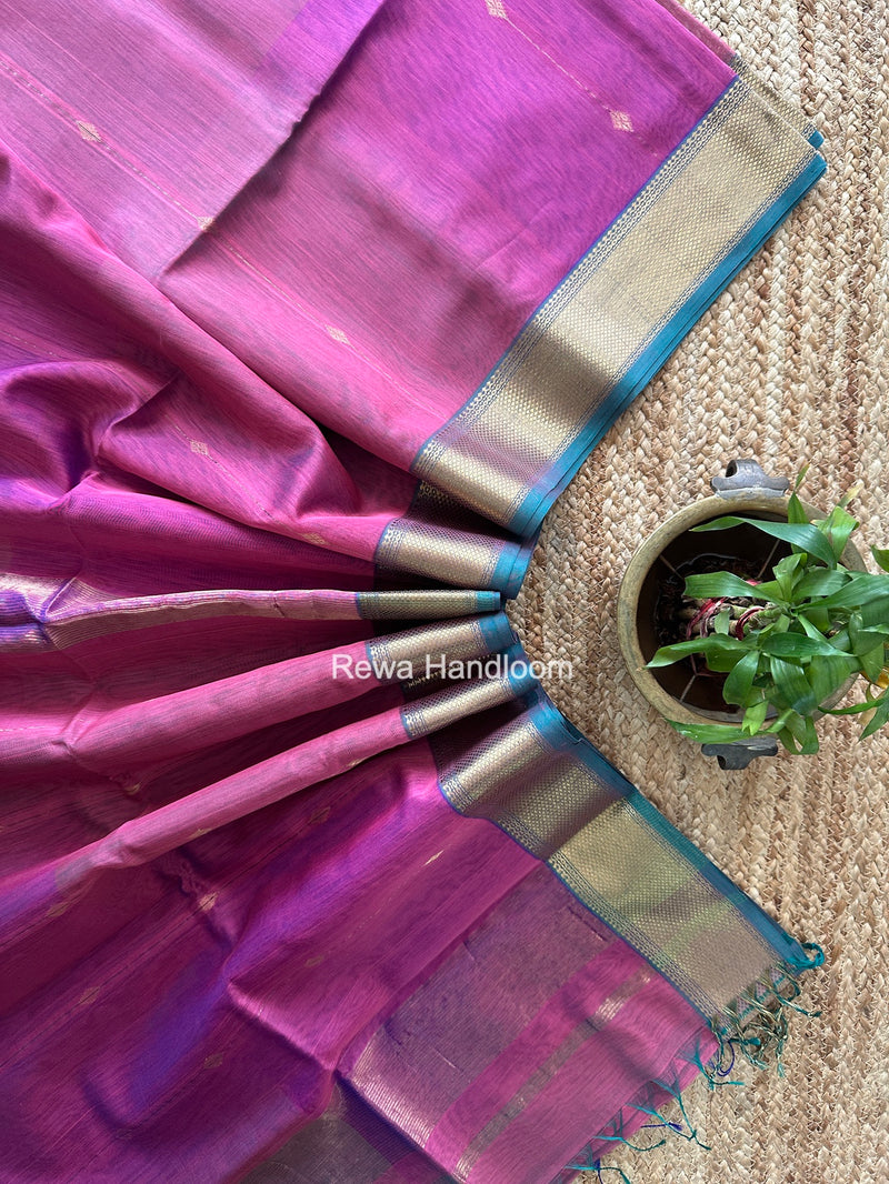 Maheshwari Onion Pink Shaded Butti Saree SBBS047