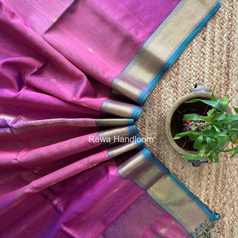 Maheshwari Onion Pink Shaded Butti Saree SBBS047