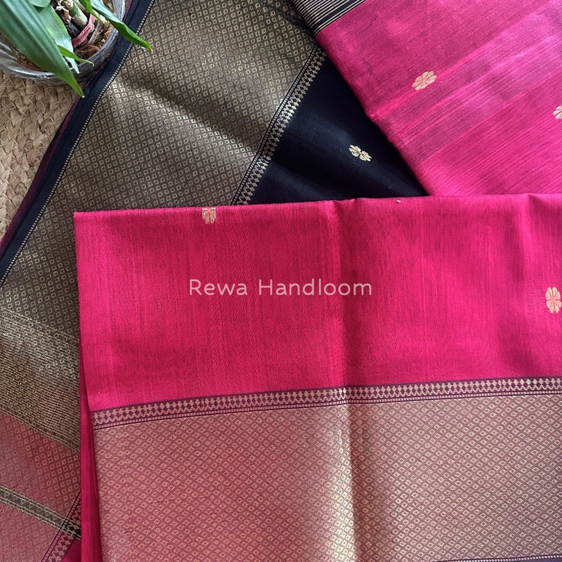 Maheshwari Rani Pink Zari Skirt Butti Saree ZSB038