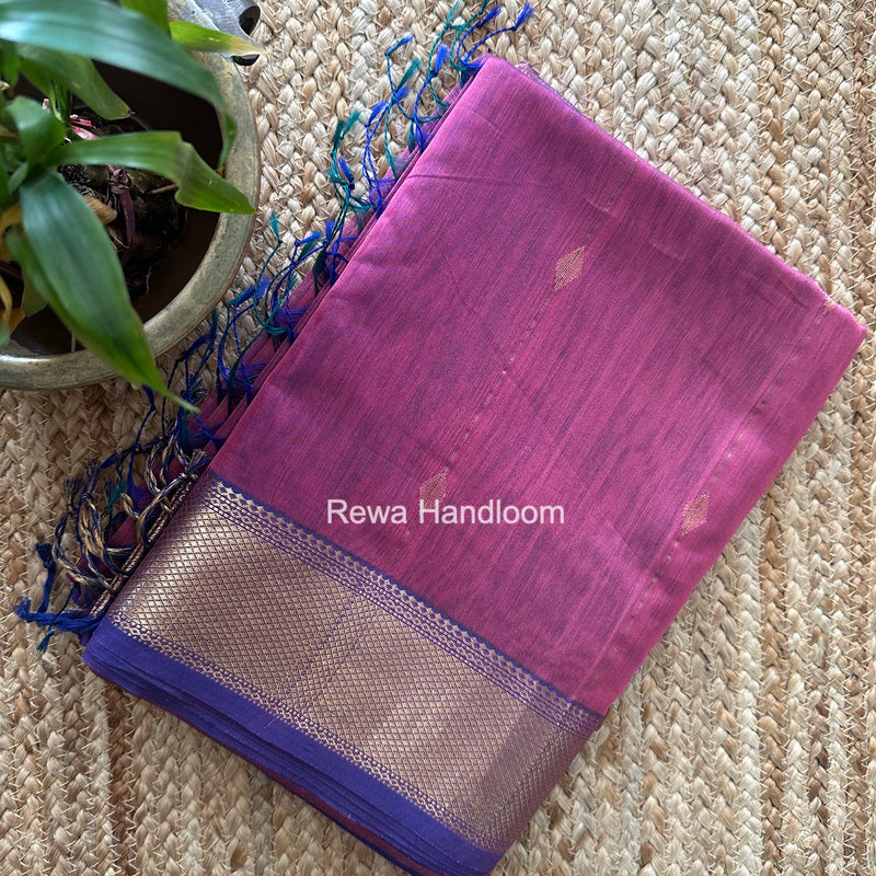 Maheshwari Onion Pink Shaded Butti Saree SBBS053