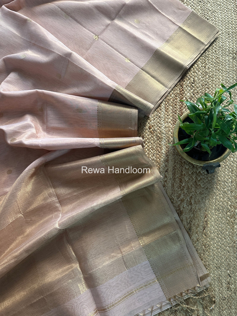 Maheshwari Baby Pink Tissue Butti Saree TBBS0116