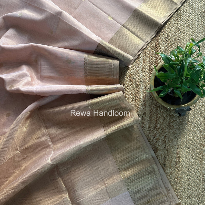 Maheshwari Baby Pink Tissue Butti Saree TBBS0116