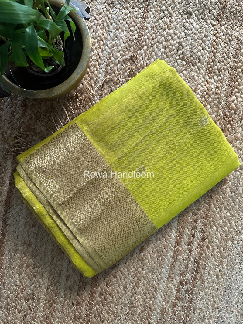 Maheshwari Lemon Yellow Tissue Butti Saree TBBS0117