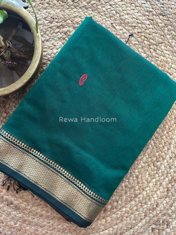 Maheshwari Green Zari Butti Saree ZKB012