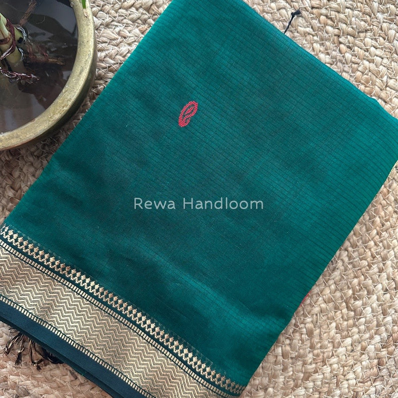 Maheshwari Green Zari Butti Saree ZKB012