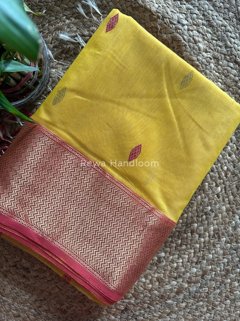Maheshwari Yellow Zari Skirt Butti Saree ZSB033
