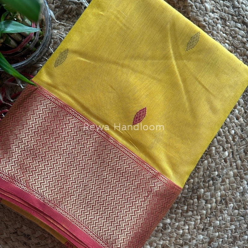 Maheshwari Yellow Zari Skirt Butti Saree ZSB033
