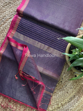 Maheshwari Violet Tissue Silk Saree-TCB003