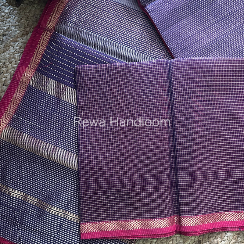 Maheshwari Violet Tissue Silk Saree-TCB003