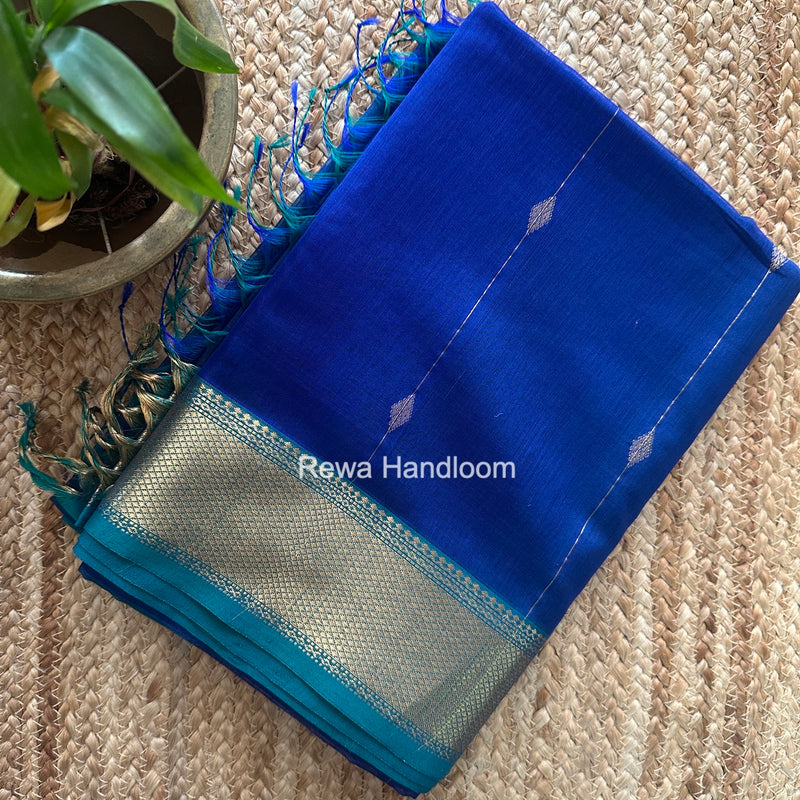 Maheshwari Blue Shaded Butti Saree SBBS050