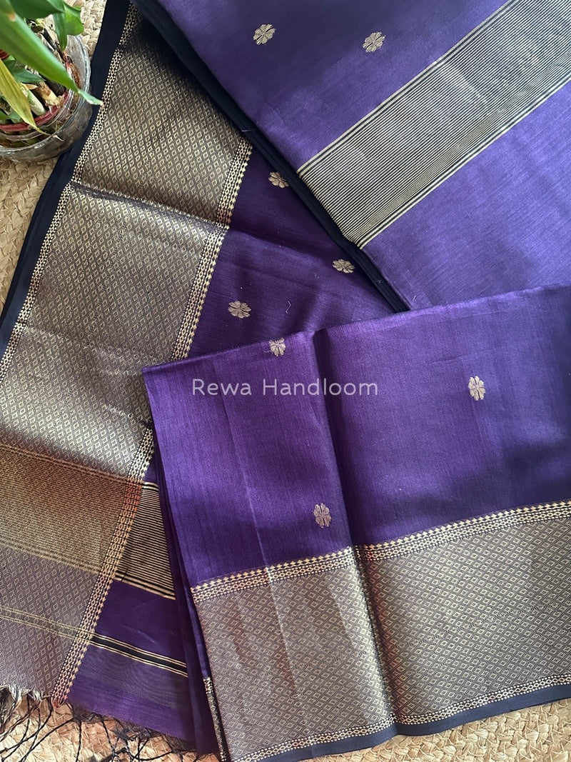 Maheshwari Violet Zari Skirt Butti Saree ZSB031
