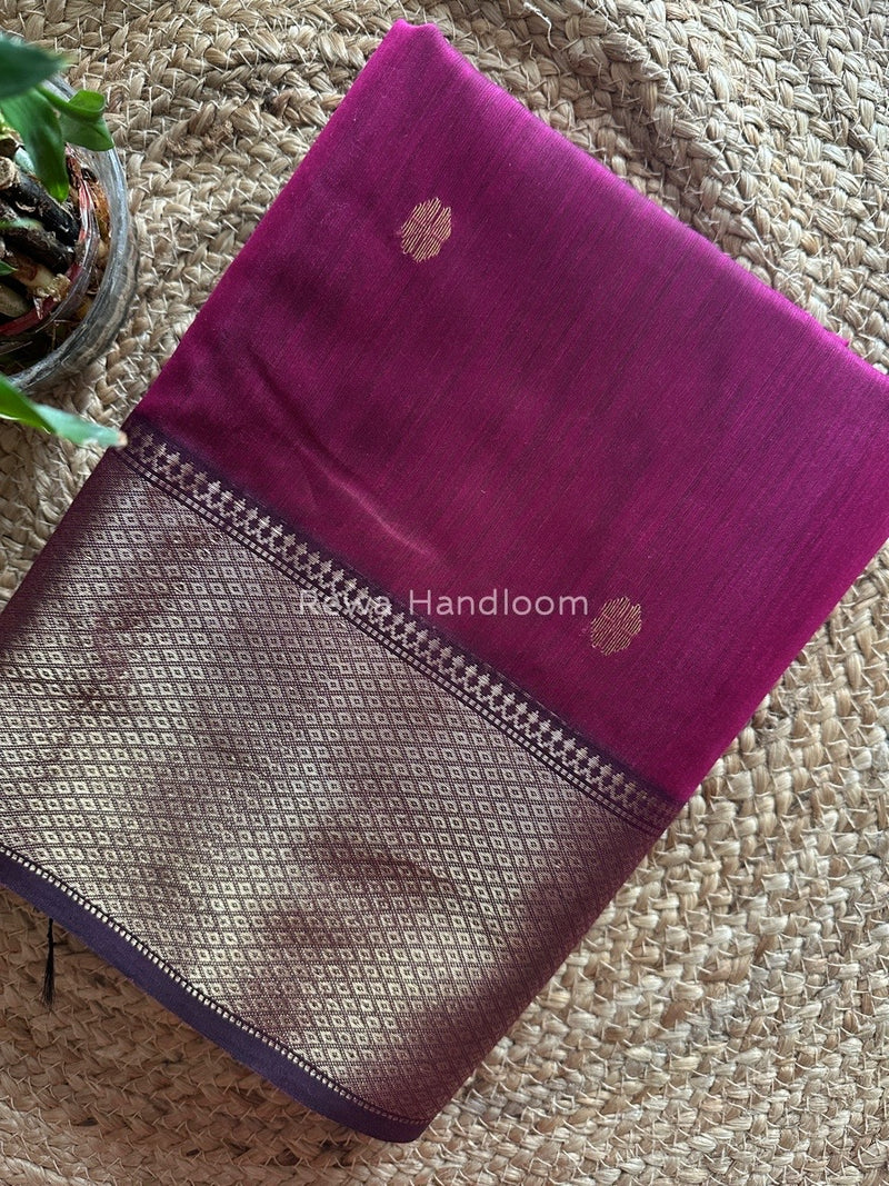 Maheshwari Magenta Zari Skirt Butti Saree ZSB028