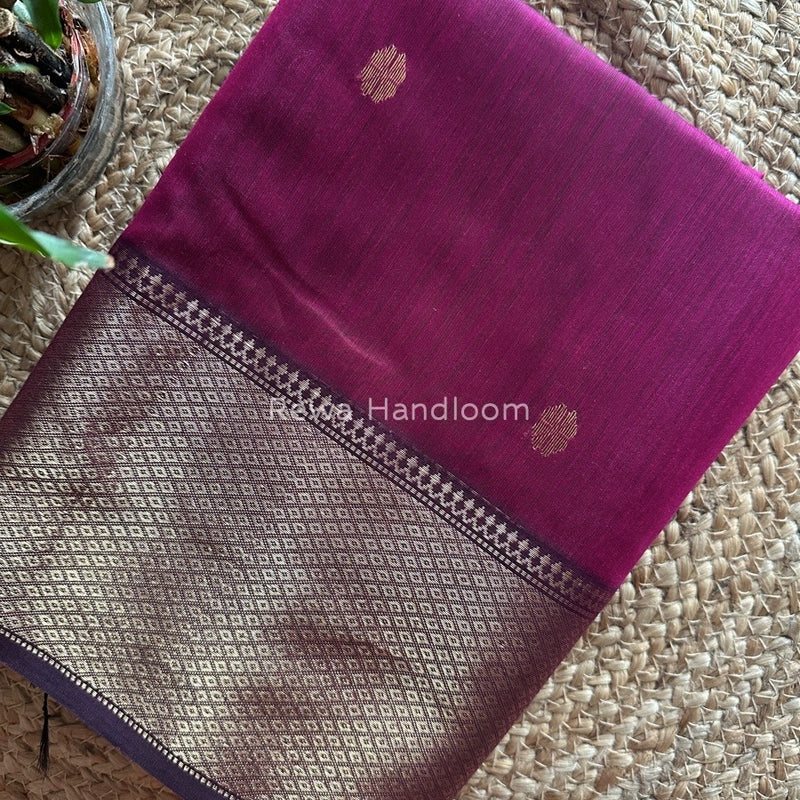 Maheshwari Magenta Zari Skirt Butti Saree ZSB028