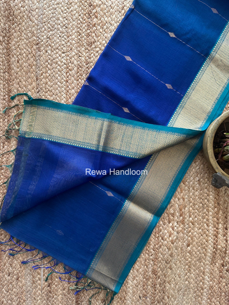 Maheshwari Blue Shaded Butti Saree SBBS050