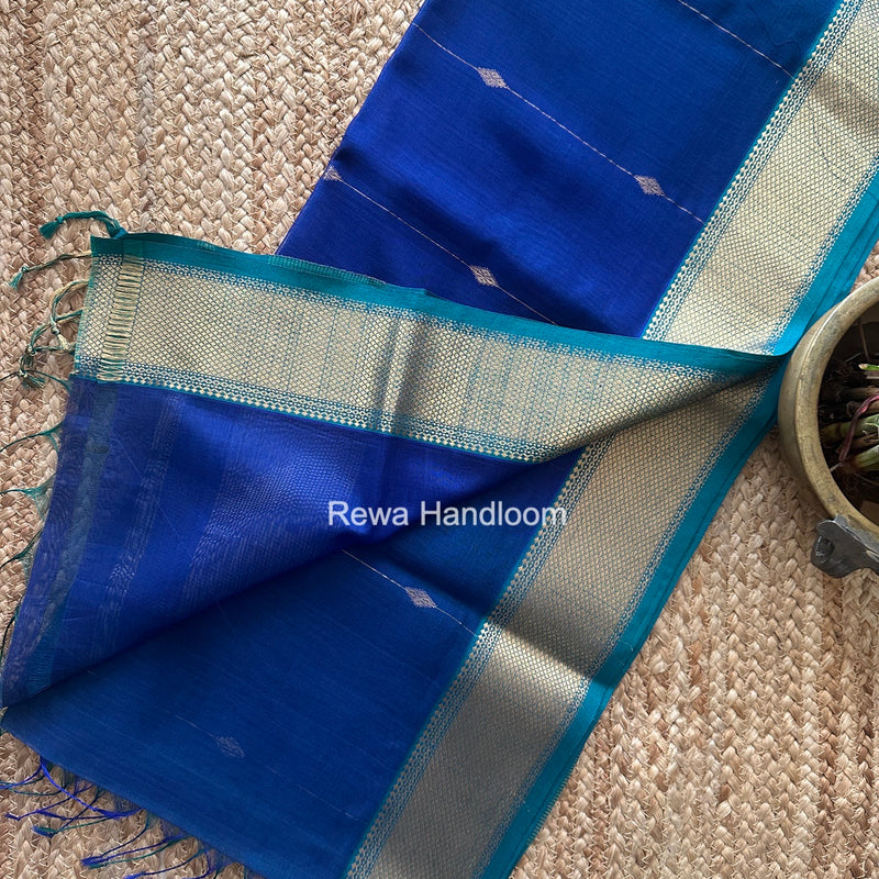 Maheshwari Blue Shaded Butti Saree SBBS050