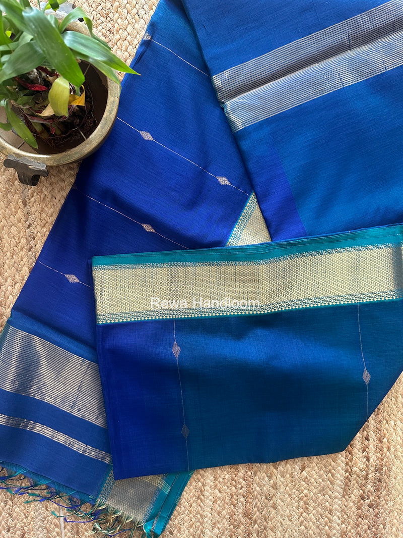 Maheshwari Blue Shaded Butti Saree SBBS050