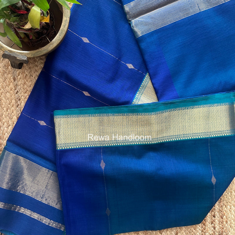 Maheshwari Blue Shaded Butti Saree SBBS050