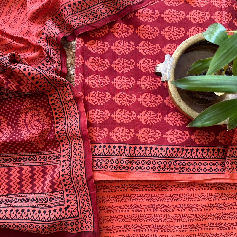 Bagh Print Cotton Suit