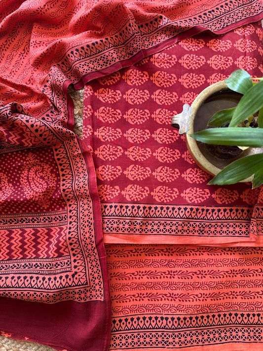 Bagh Print Cotton Suit