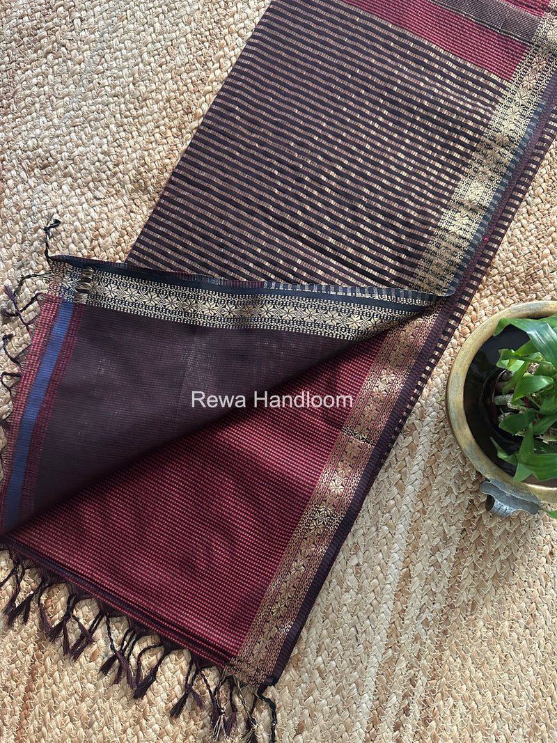 Maheshwari Rama Green Garbha Reshami Silk Saree GS315