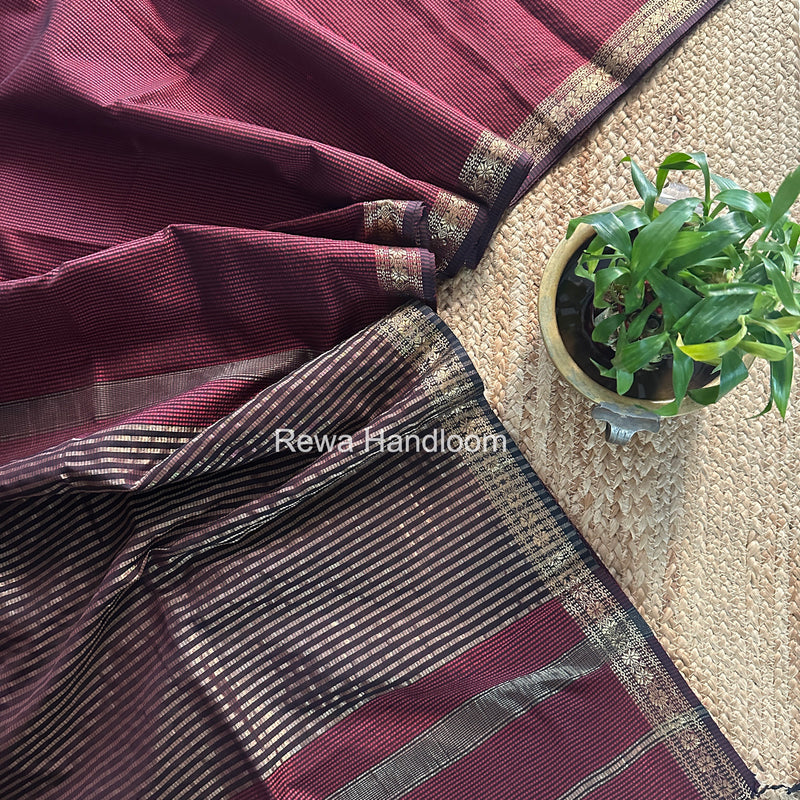 Maheshwari Rama Green Garbha Reshami Silk Saree GS315