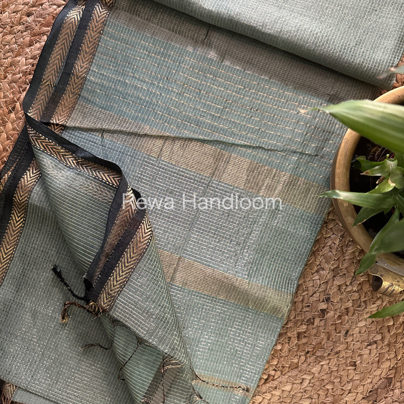 Maheshwari Light Pista Green Tissue Silk Saree-TCB0016