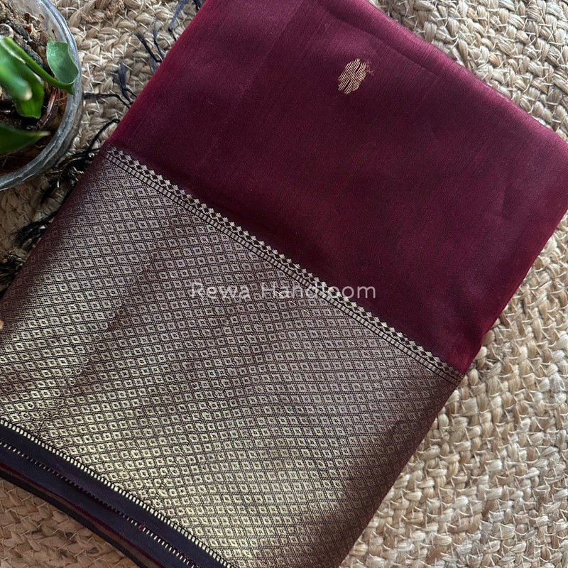 Maheshwari Maroon Zari Skirt Butti Saree ZSB037