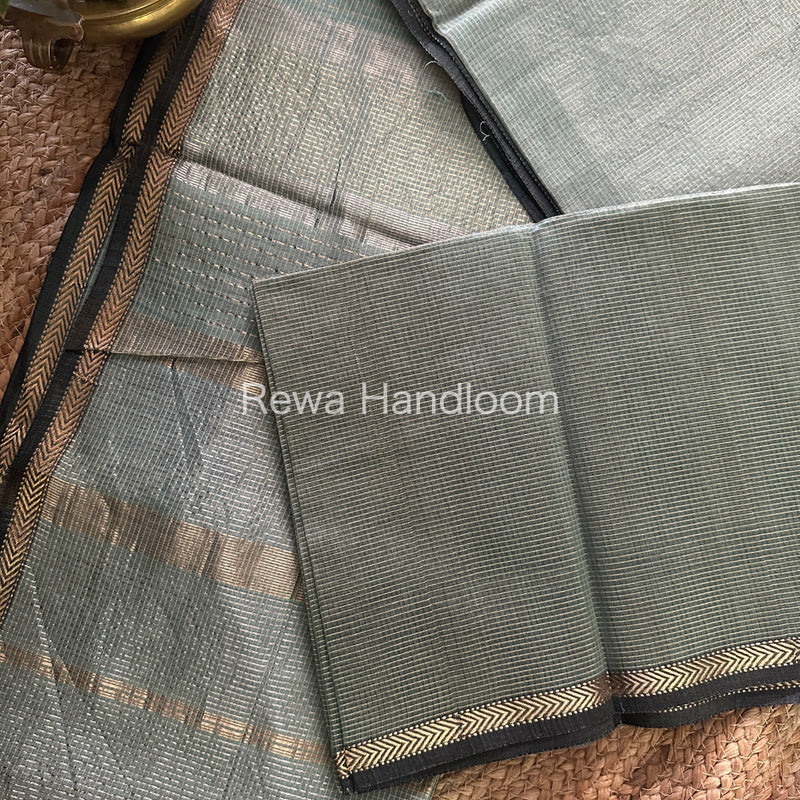 Maheshwari Light Pista Green Tissue Silk Saree-TCB0016