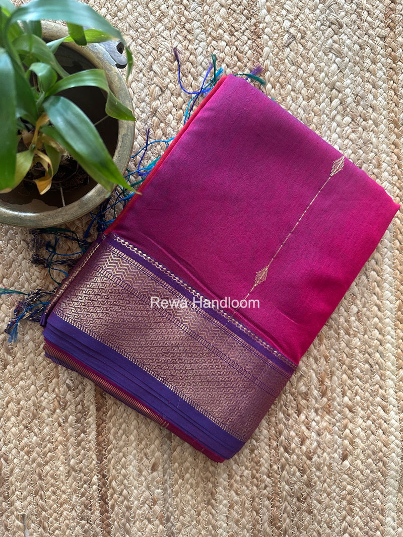 Maheshwari Magenta Shaded Butti Saree SBBS052