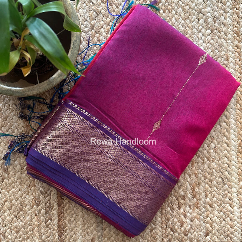 Maheshwari Magenta Shaded Butti Saree SBBS052