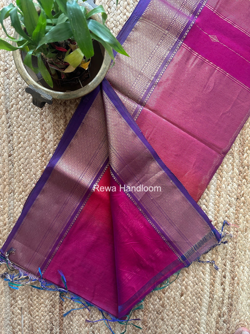 Maheshwari Magenta Shaded Butti Saree SBBS052