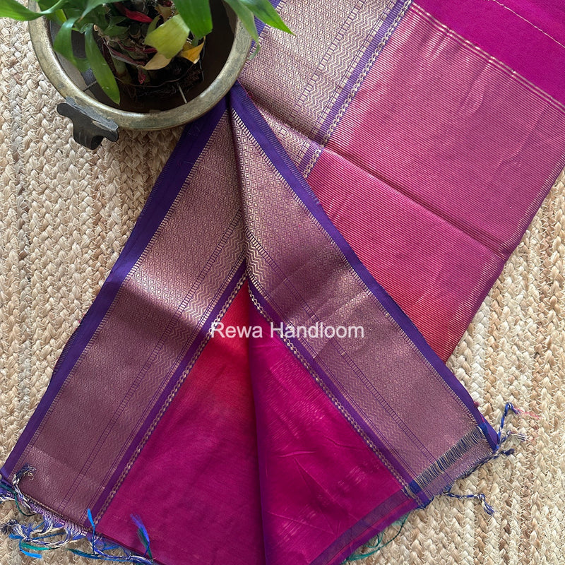 Maheshwari Magenta Shaded Butti Saree SBBS052