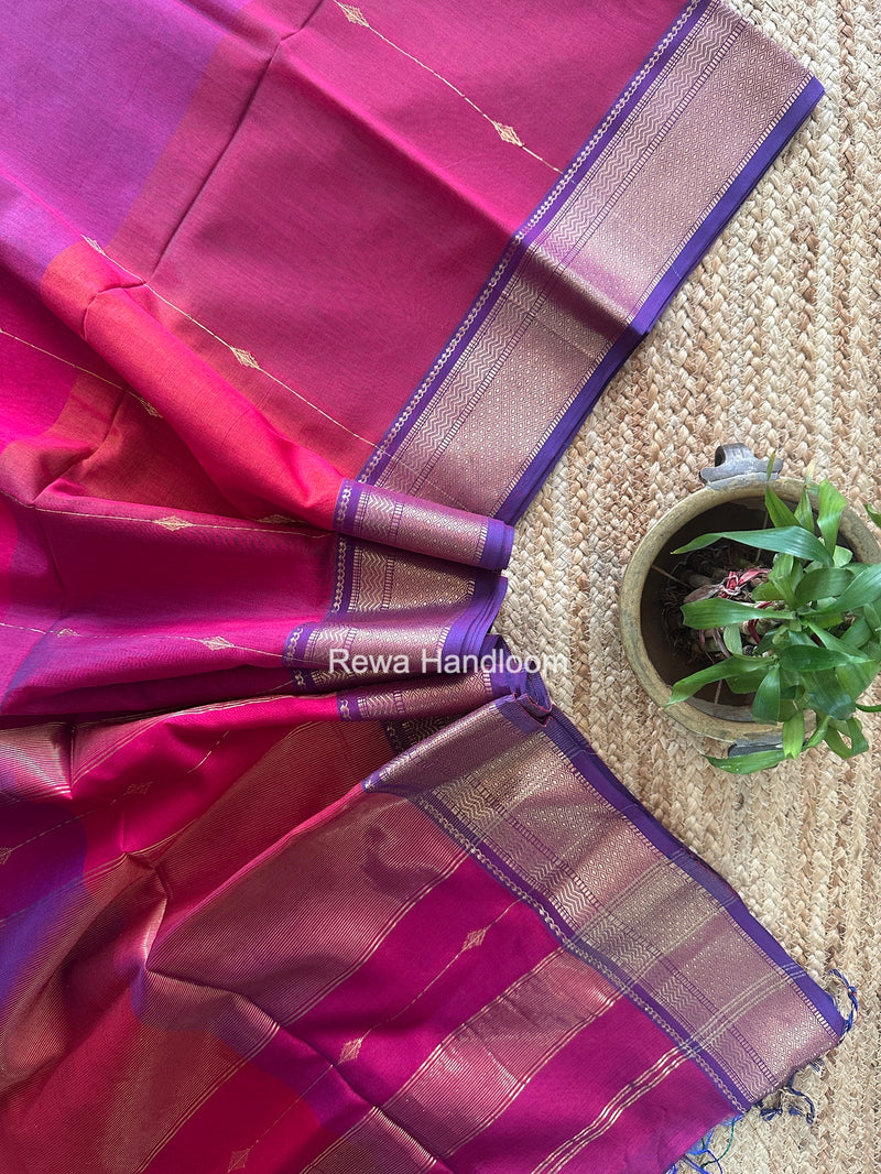 Maheshwari Magenta Shaded Butti Saree SBBS052