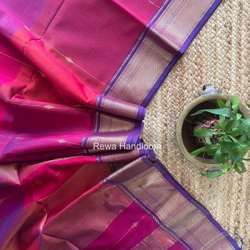 Maheshwari Magenta Shaded Butti Saree SBBS052