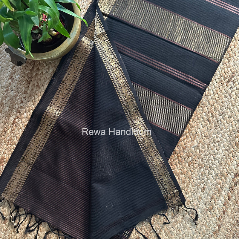 Maheshwari Coco Brown Garbha Reshami Silk Saree GS320