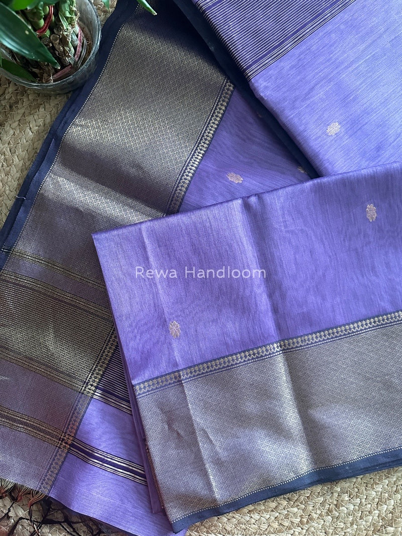 Maheshwari Lavender Zari Skirt Butti Saree ZSB029