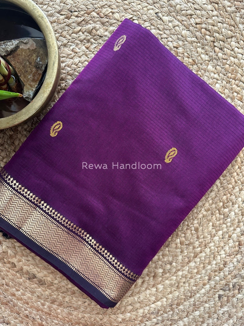 Maheshwari Purple Zari Butti Saree ZKB013