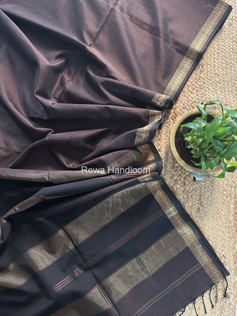 Maheshwari Coco Brown Garbha Reshami Silk Saree GS320