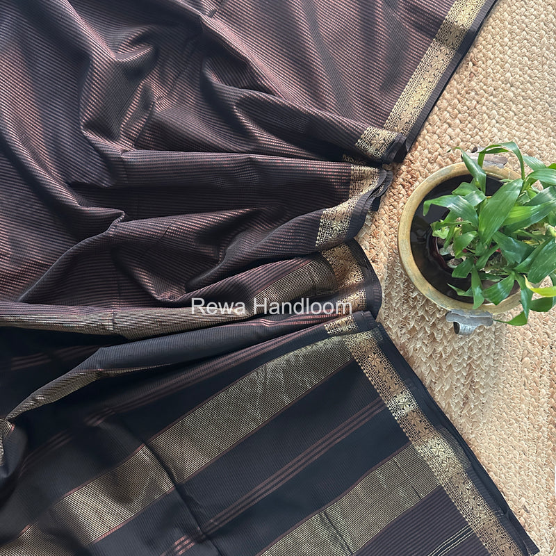 Maheshwari Coco Brown Garbha Reshami Silk Saree GS320