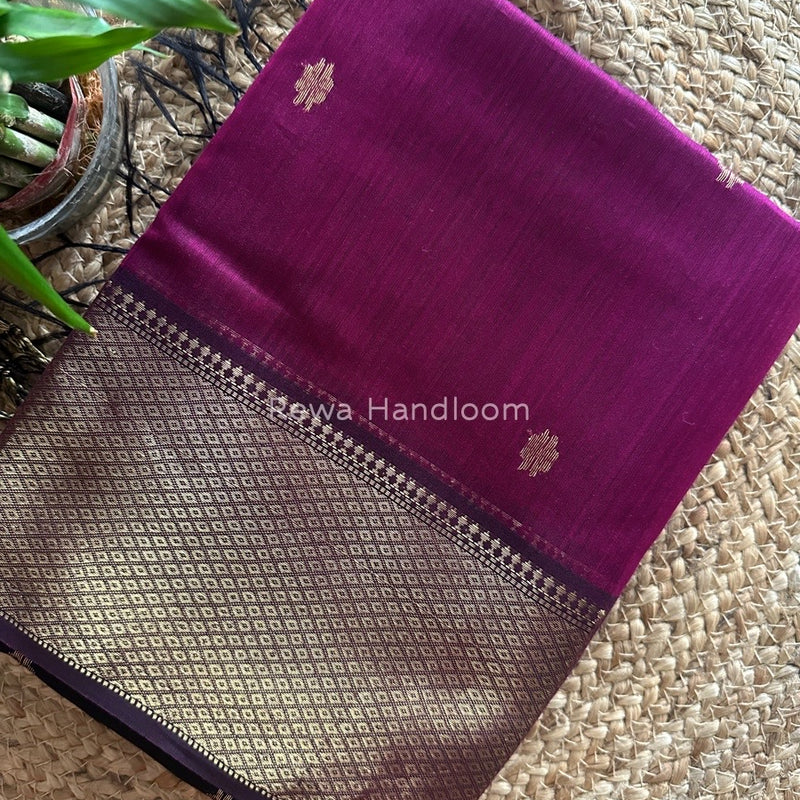 Maheshwari Magenta Zari Skirt Butti Saree ZSB034