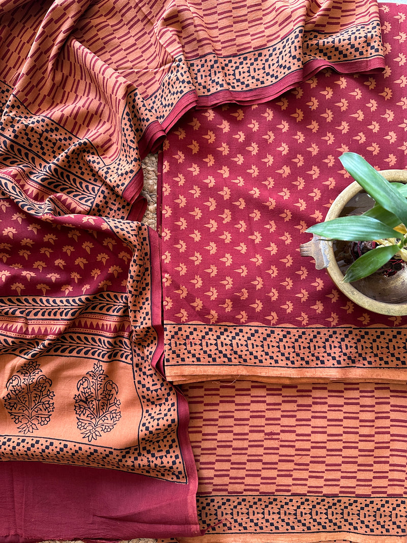 Bagh Print Cotton Suits