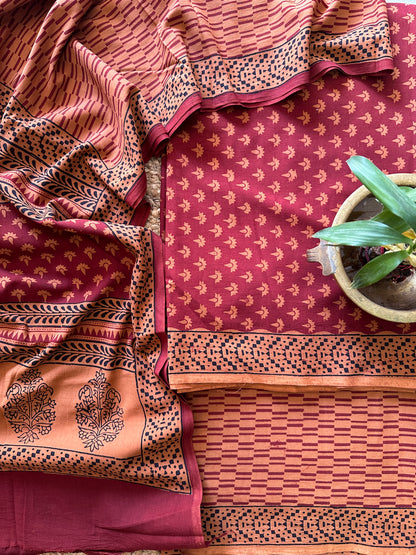 Bagh Print Cotton Suits