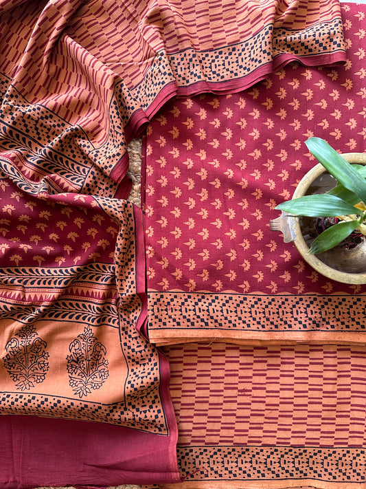 Bagh Print Cotton Suits