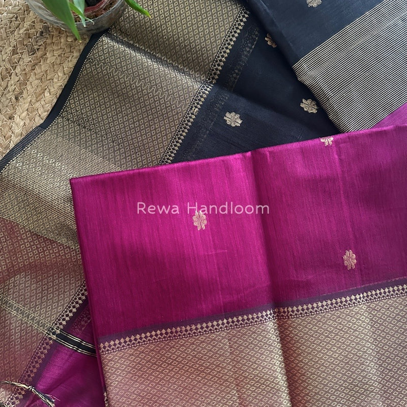 Maheshwari Magenta Zari Skirt Butti Saree ZSB034