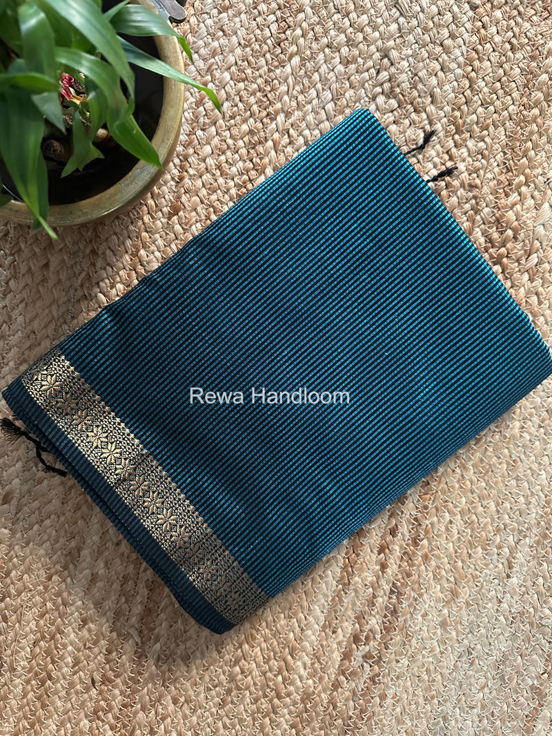Maheshwari Sky Blue Garbha Reshami Silk Saree GS319