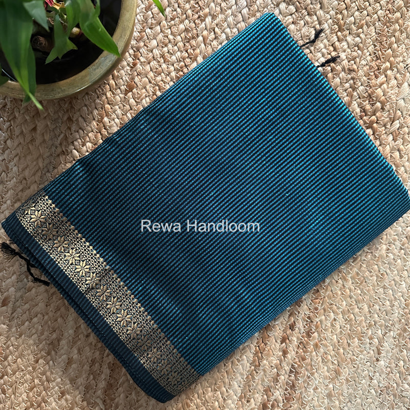 Maheshwari Sky Blue Garbha Reshami Silk Saree GS319