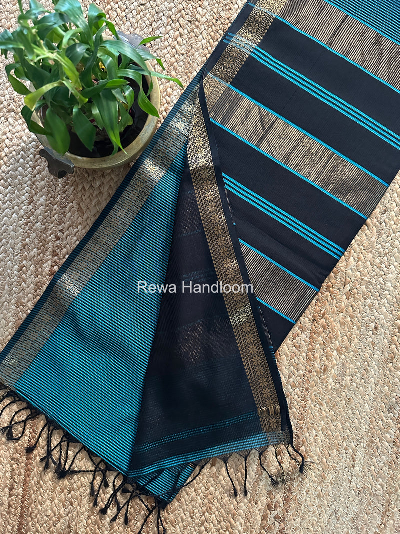 Maheshwari Sky Blue Garbha Reshami Silk Saree GS319