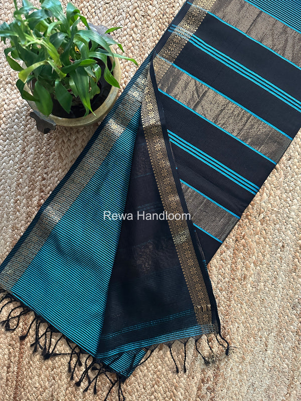 Maheshwari Sky Blue Garbha Reshami Silk Saree GS319