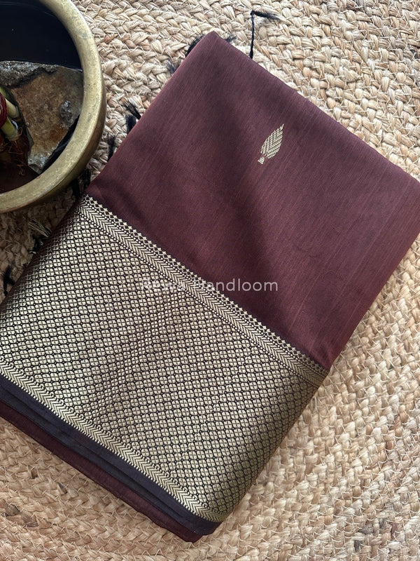Maheshwari Brown Resham Thread Butti Saree RBS65