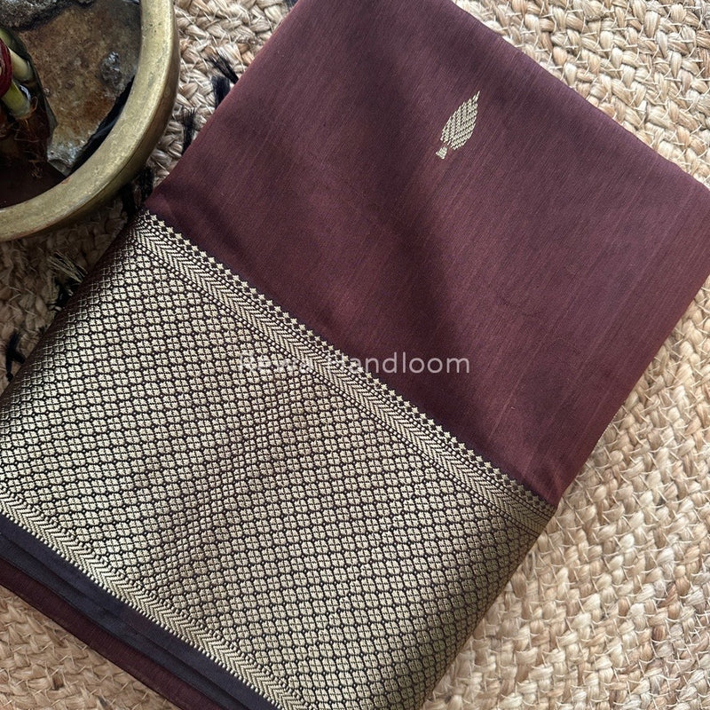 Maheshwari Brown Resham Thread Butti Saree RBS65